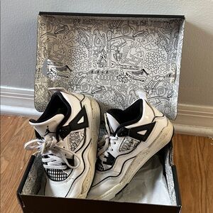 Jordan Kids White and Black Sneakers